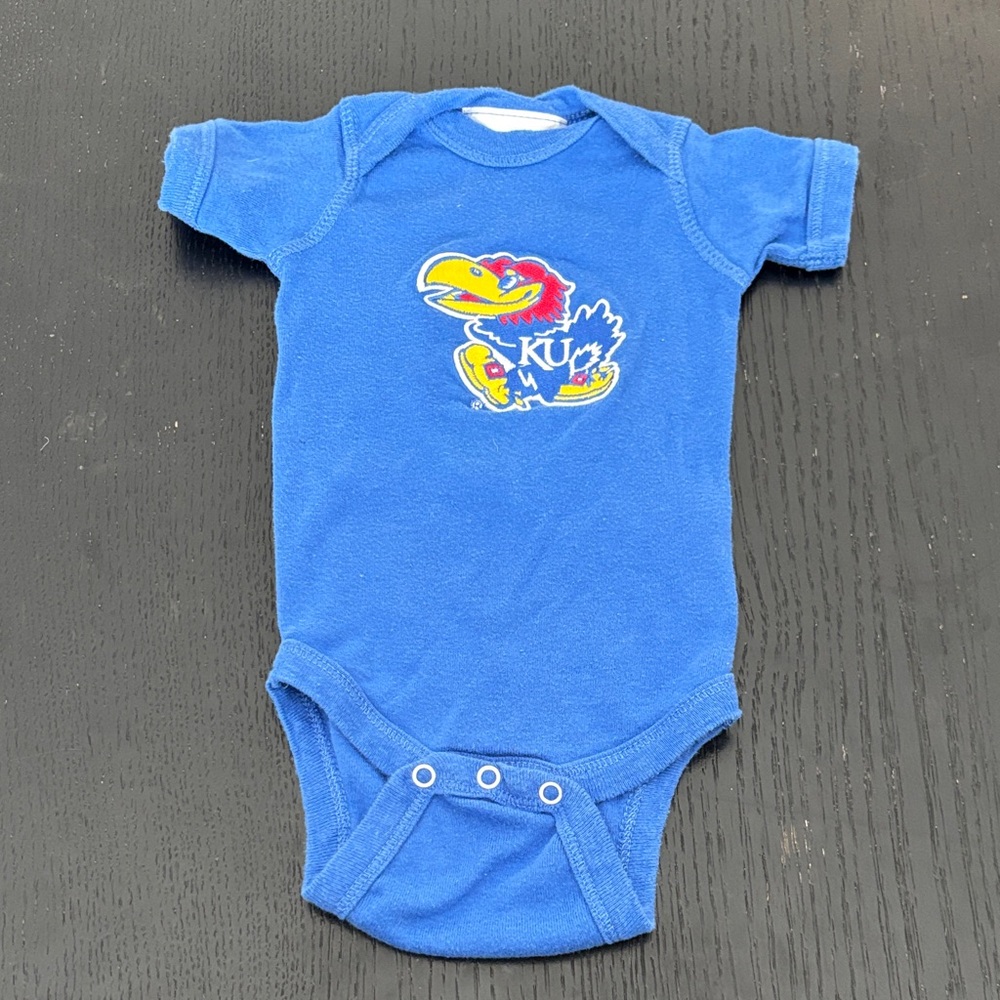 KU Jayhawks Blue Newborn Bodysuiy